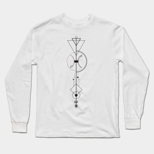 Pisces Arrow - Geometric Astrology Long Sleeve T-Shirt